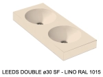 Plan vasque double lavabo circulaire ⦰ 30 cm sur mesure Largeur 100 à 201 x P 40 à 51 cm Finition lisse 10 couleurs au choix, Anti bactérien Résine Akrytan® Livraison Offerte.